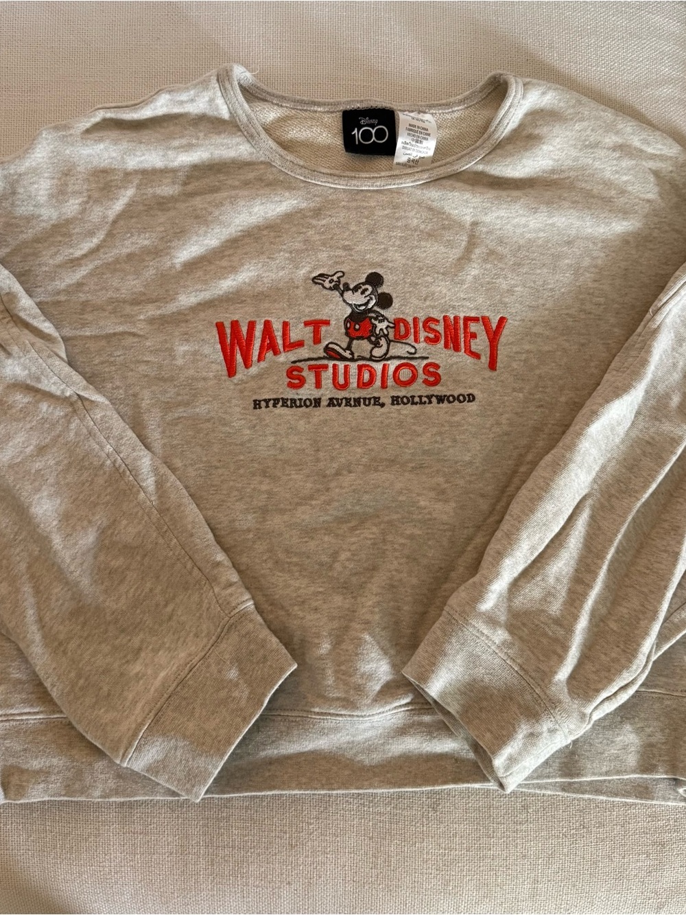 Walt Disney Studios Grey Crop Crewneck - Picture 3 of 3
